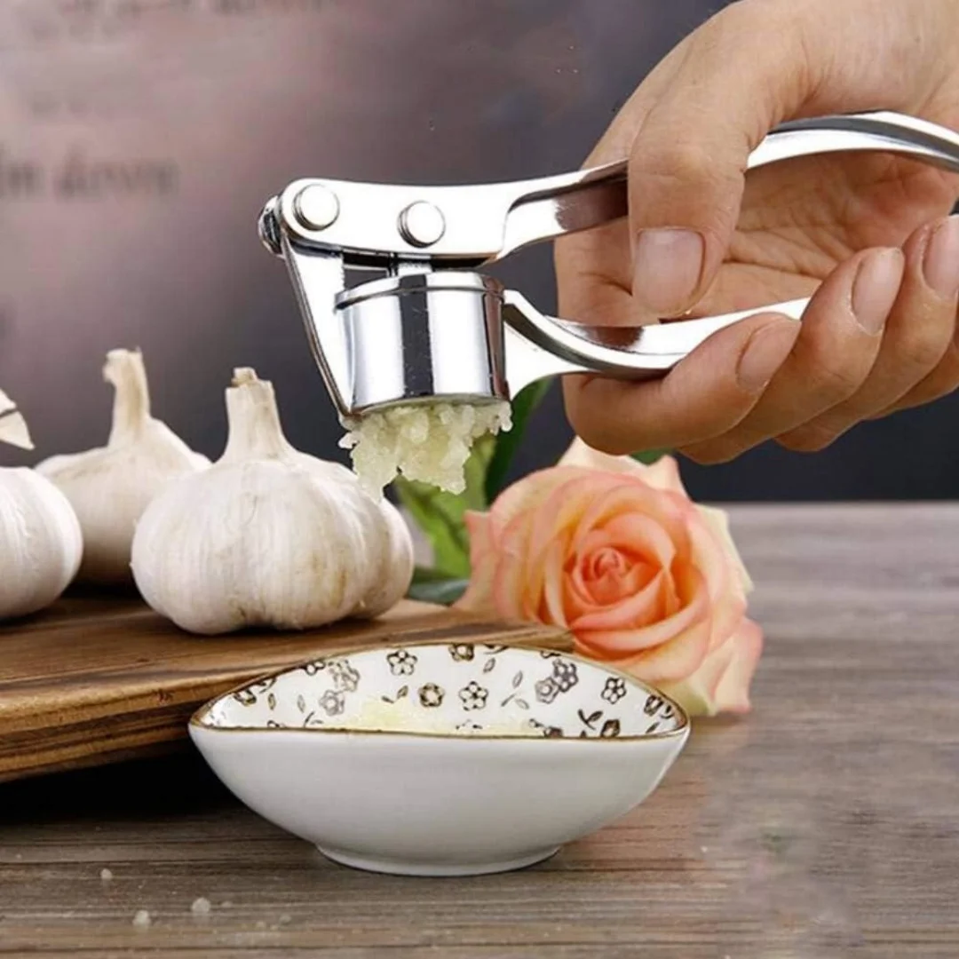 

Stainless Steel Garlic Press, Manual Garlic & Ginger Crusher Kitchen Tool