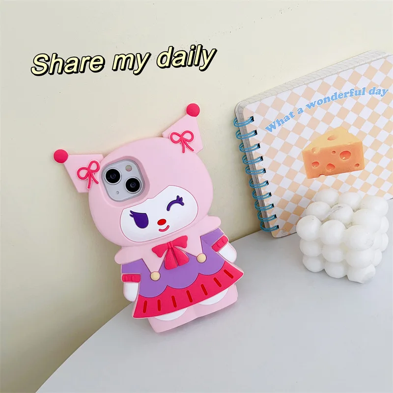 

Cute Sanrio Phone Cases Kuromi Accessories Kawaii Anime Apply Iphone141113Pro Max12 Anti-Drop Protective Case Toys for Girl Gift