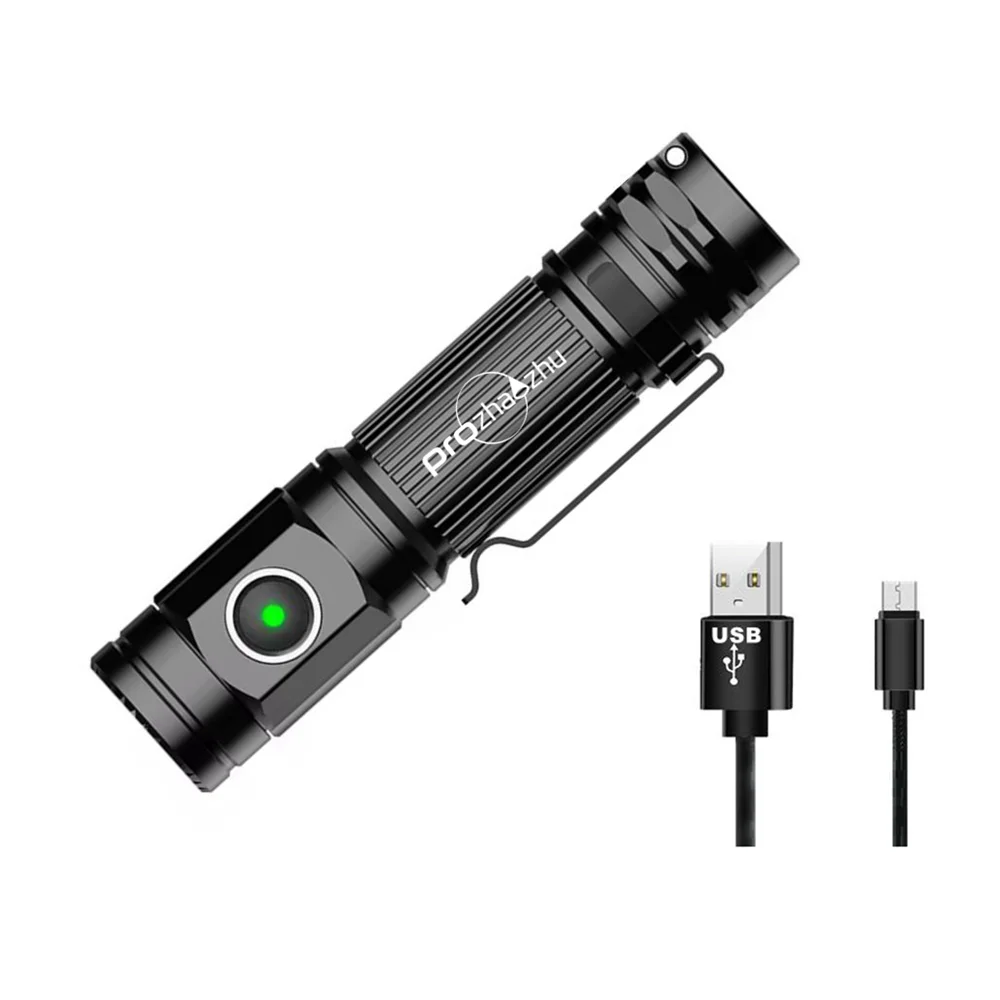 

High Power EDC LED Flashlight sst-40 2000 Lumen Rechargeable 18650 5 Modes Type-C Charging Pocket Torch Flashlight