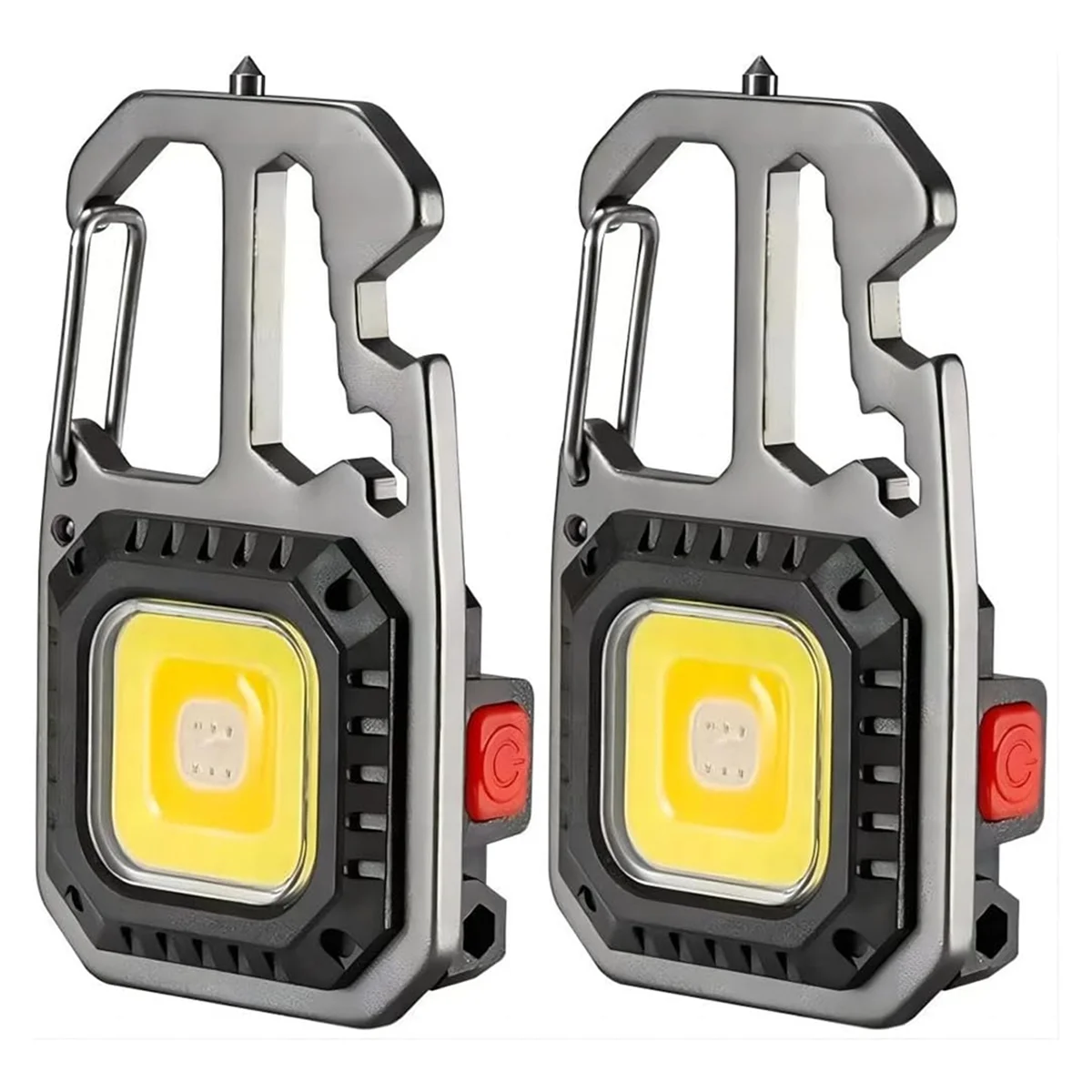 ABNJ Keychain Working Rechargeable Flashlight, 4-in-1 Screwdriver Wrench 1 Bottle Opener 1 Window Opener for Camping