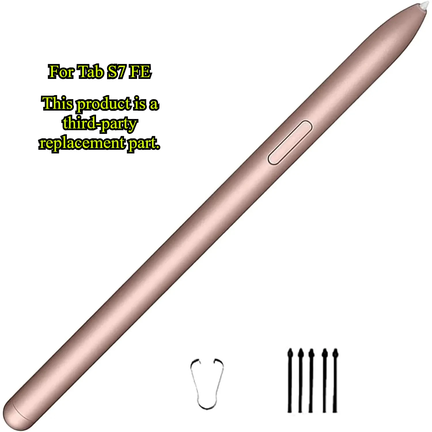 Mystic Black S Pen Replacement for Tab S7 FE, Aftermarket Stylus Spare Part with Extra Replacement Tips