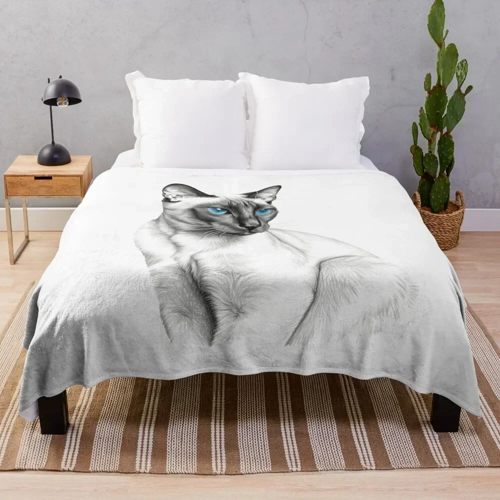 Siamese cat, Thai cat Throw Blanket Luxury St decorative Blankets