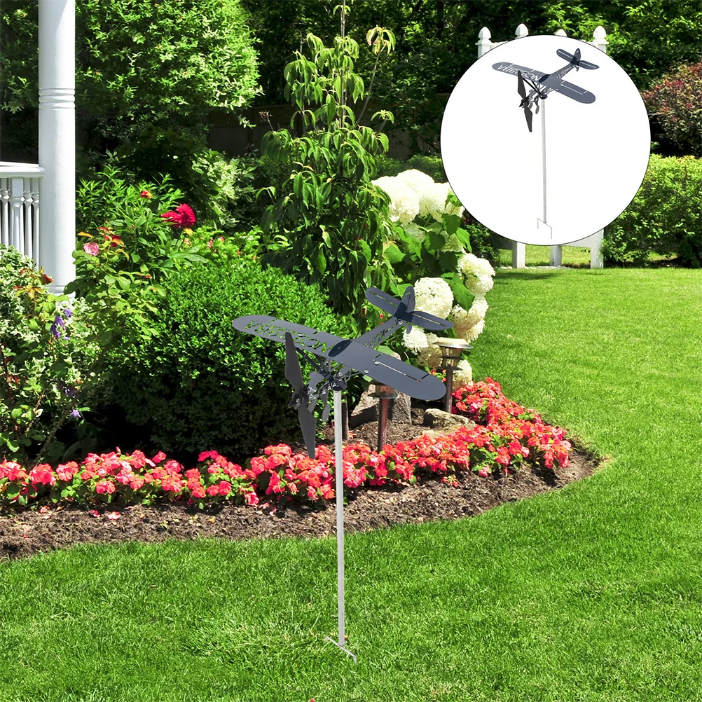 

Металлическая ветряная карусель в виде самолета, 3D-декор для сада, двора, патио, газона, крыши, ветряная мельница, украшение в виде самолета
