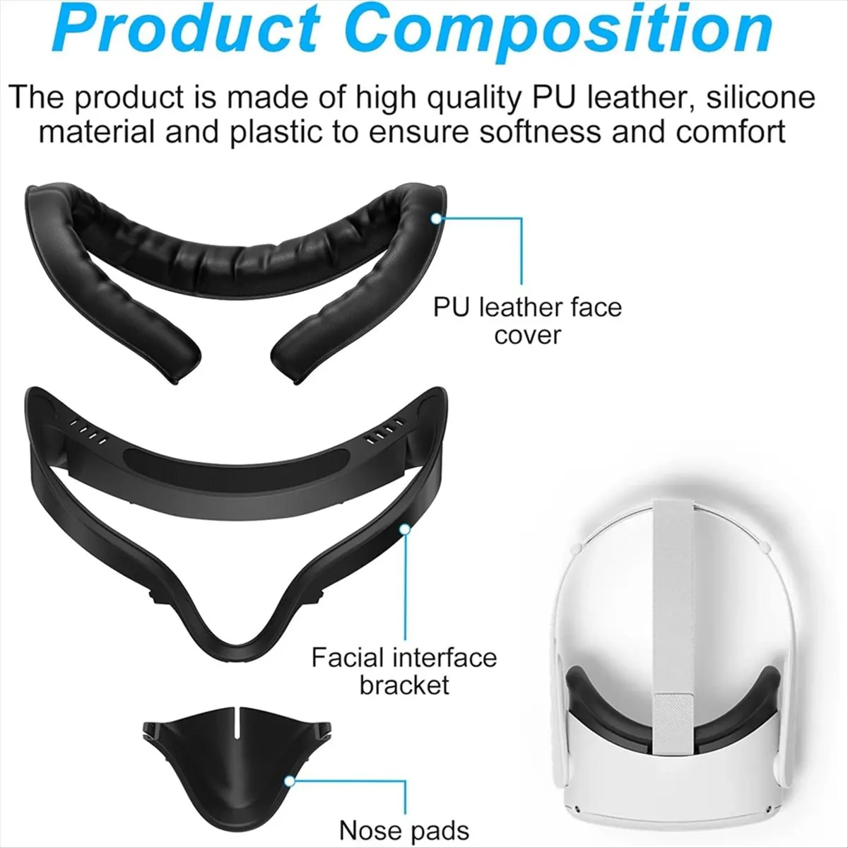 【~ New A40U】New Face Cover Pad for , Sweatproof Interface & Face Cushion Pad - VR Accessories for