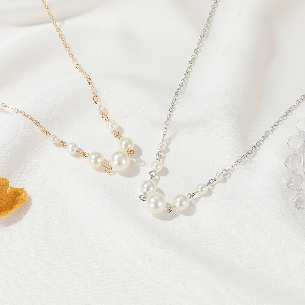 Korean Style Fashion Simple Round Pearl Necklace For Woman Trend  Elegant Wedding Jewelry Ornaments
