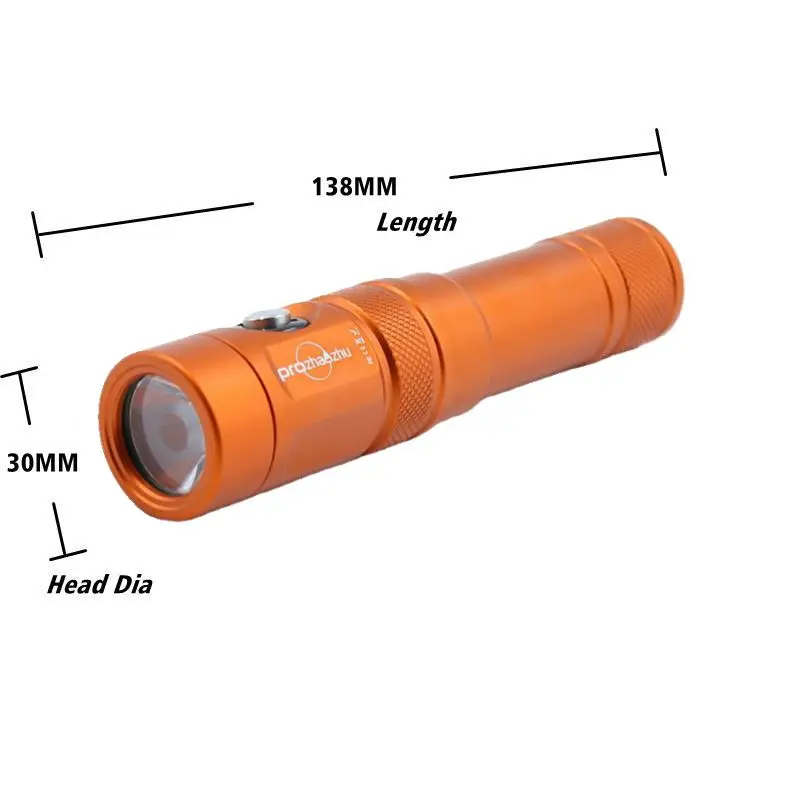 Aluminum Alloy Underwater Diving Flashlight USB Type-C 21700 Rechargeable SST20 1000 Lumen IP68 100M For Scuba Diver