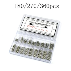 Stainless Steel Spring Bars Watch Repair Kit - 180/270/360Pcs Seamless Spring Bars, 8-25Mm, Durable Plastic & Metal Case