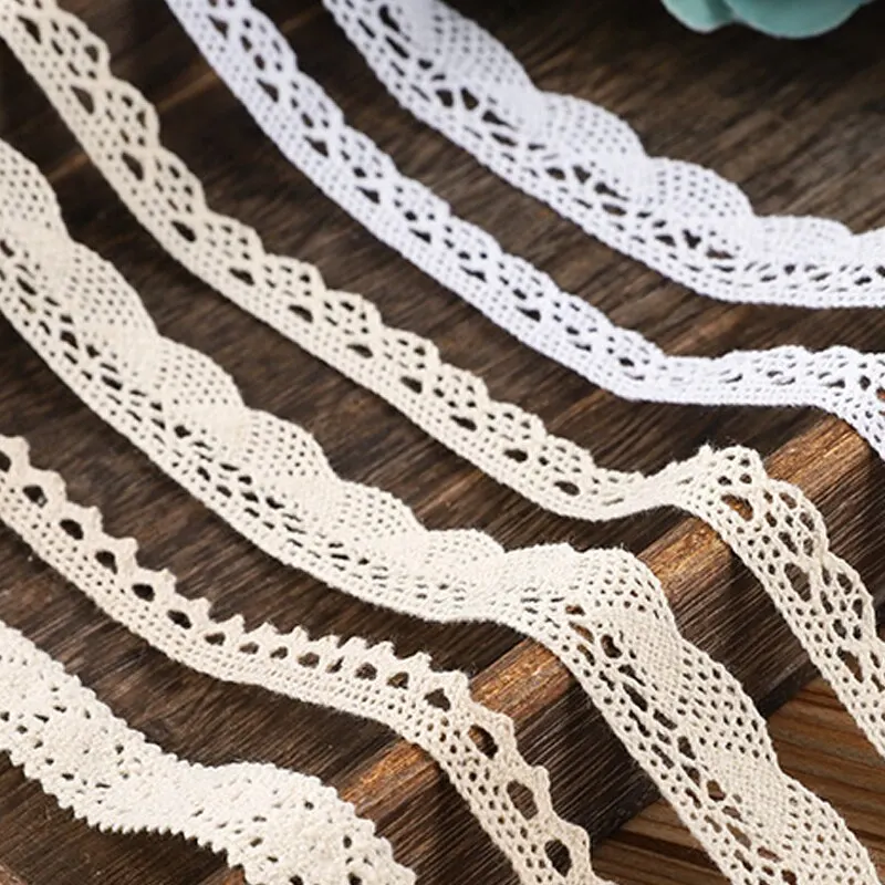 5Meter Roll White Cotton Embroidered Lace Net Ribbons Fabric Trim DIY Decorate Sewing Handmade Craft Materials Bow