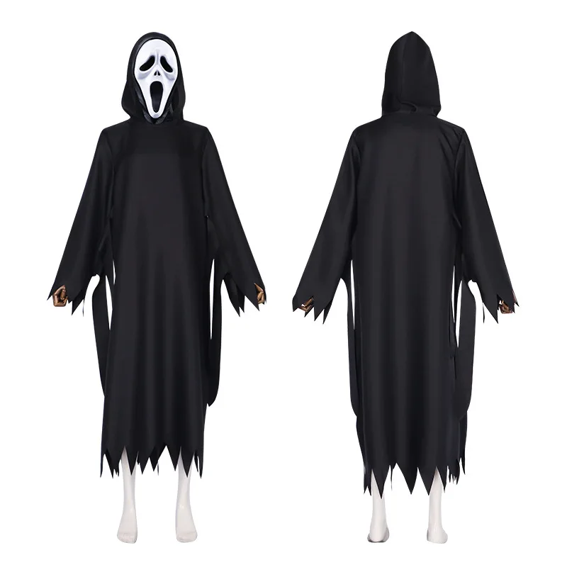 Disfraces de cosplay similar a quienes en la película europea americana Scream Ghostface Killer máscaras traje de cosplay Skull Ghost máscaras
