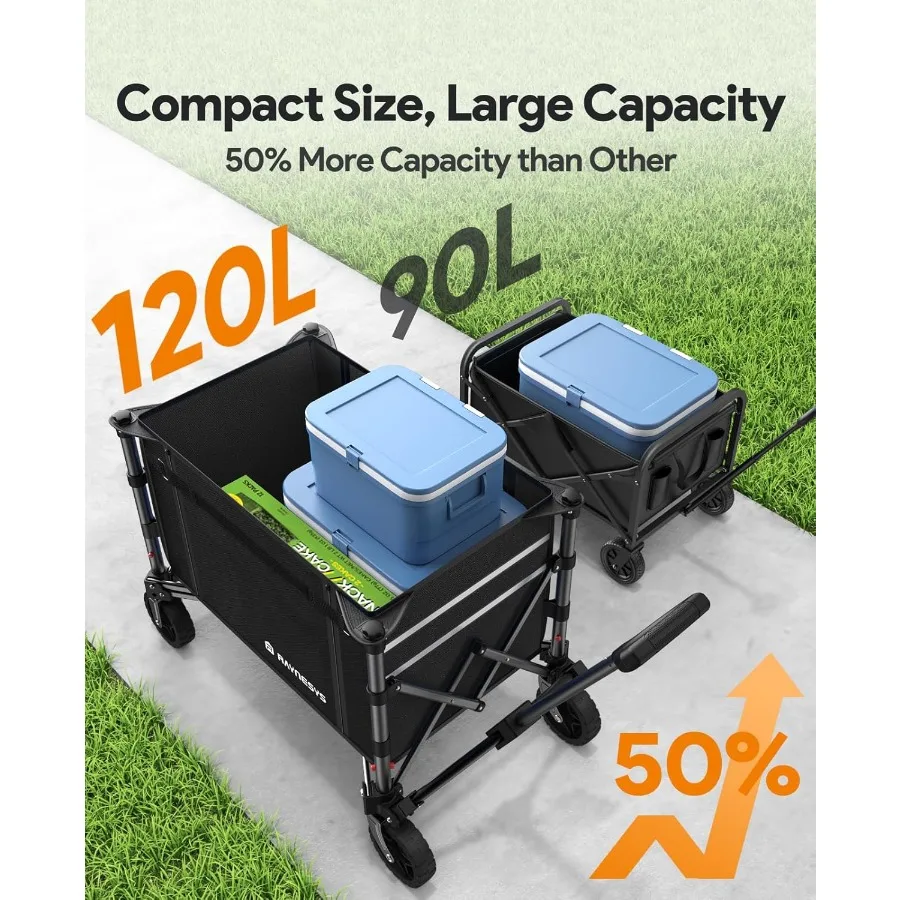 Складной универсал 3 в 1, складная тележка-тележка на скамейку, 220 фунтов, с колесами, 120 л, тележка для покупок для продуктов, складная унитаз