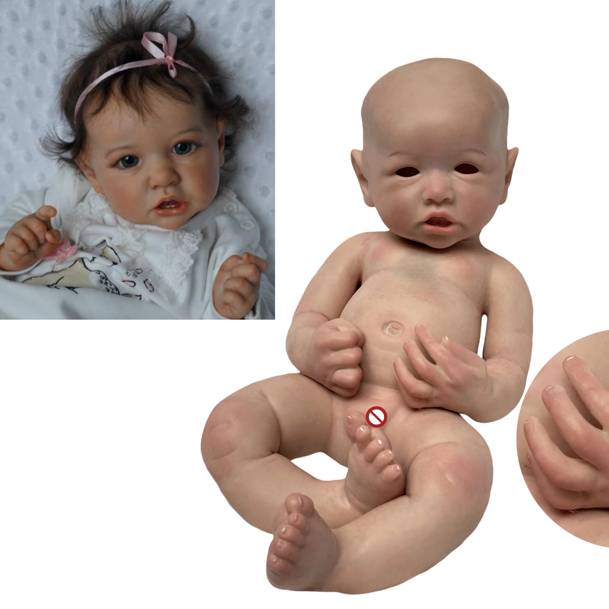 

16 Inch Saskia Boneca Reborn Girl Full Silicone Body Handmade Bebe Realistic Baby Pеборн bebe reborn corpo de silicone inteiro