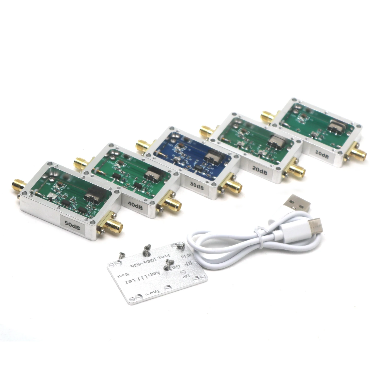 TYPE-C LNA 10M-6G 20db 30db 40db 50db Gain High Flatness RF Low Noise Amplifier Drive Signal 433M 868M 1.5G 2.4G 5.8G Receiver