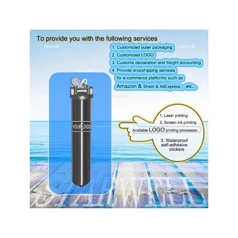SQZ89-20IN Manuell angetriebener Frontwasserfilter aus Edelstahl 304/316 mit großem Durchfluss für den Außen- und Hausgebrauch