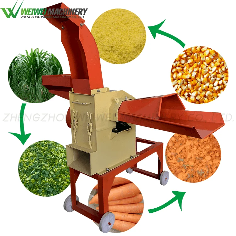 

Weiwei Diesel Gasoline engine dual functional agriculture machinery hay cutter feed processing machines crusher for grain home