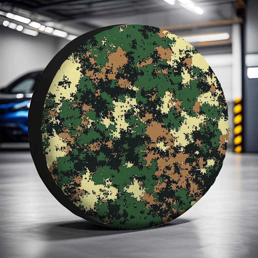 

Цифровой камуфляжный чехол для запасного колеса, прочный полиэстер, водонепроницаемая защита колес