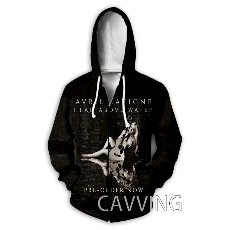 New Fashion  3D Print  Avril Lavigne  Zipper Hoodies Zip Up Hooded Sweatshirts Harajuku Hoodie Hip Hop Sweatshirts   Z01