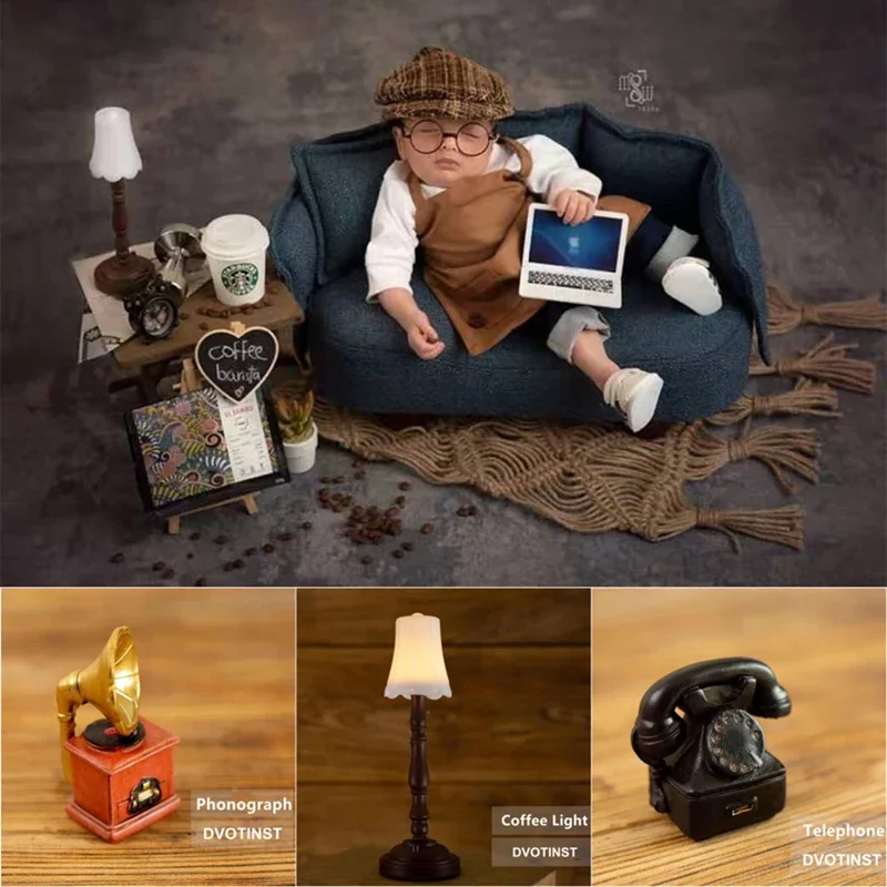 Newborn Photography Props Baby Retro Vintage Mini Creative Props Light Radio Fotografia Studio Photo Prop Accessories