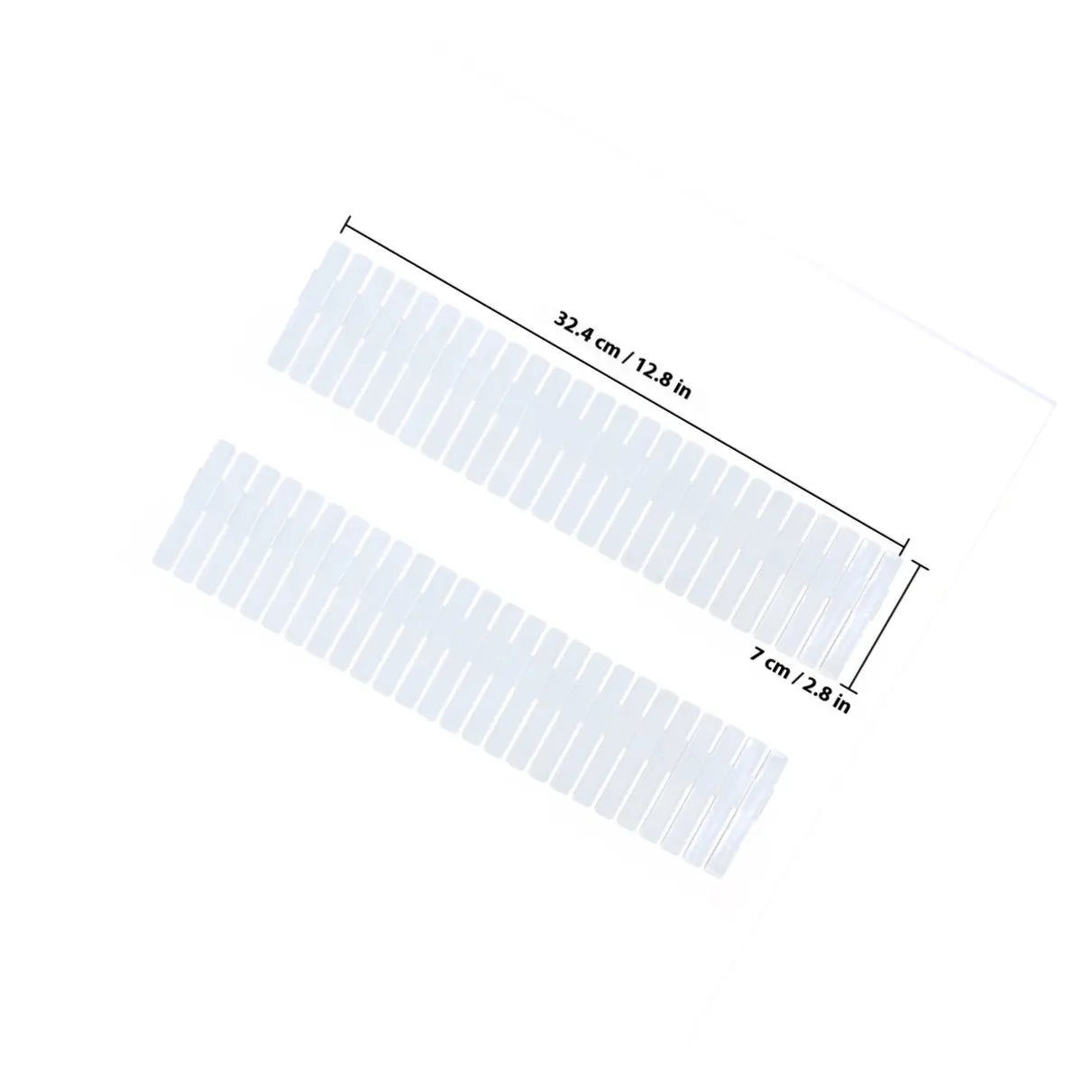 8Pcs Drawer Organizer Dividers Sturdy PP Adjustable Cuttable for Cutlery Cosmetics Stationery Clothes Storage 32.2x7cm White