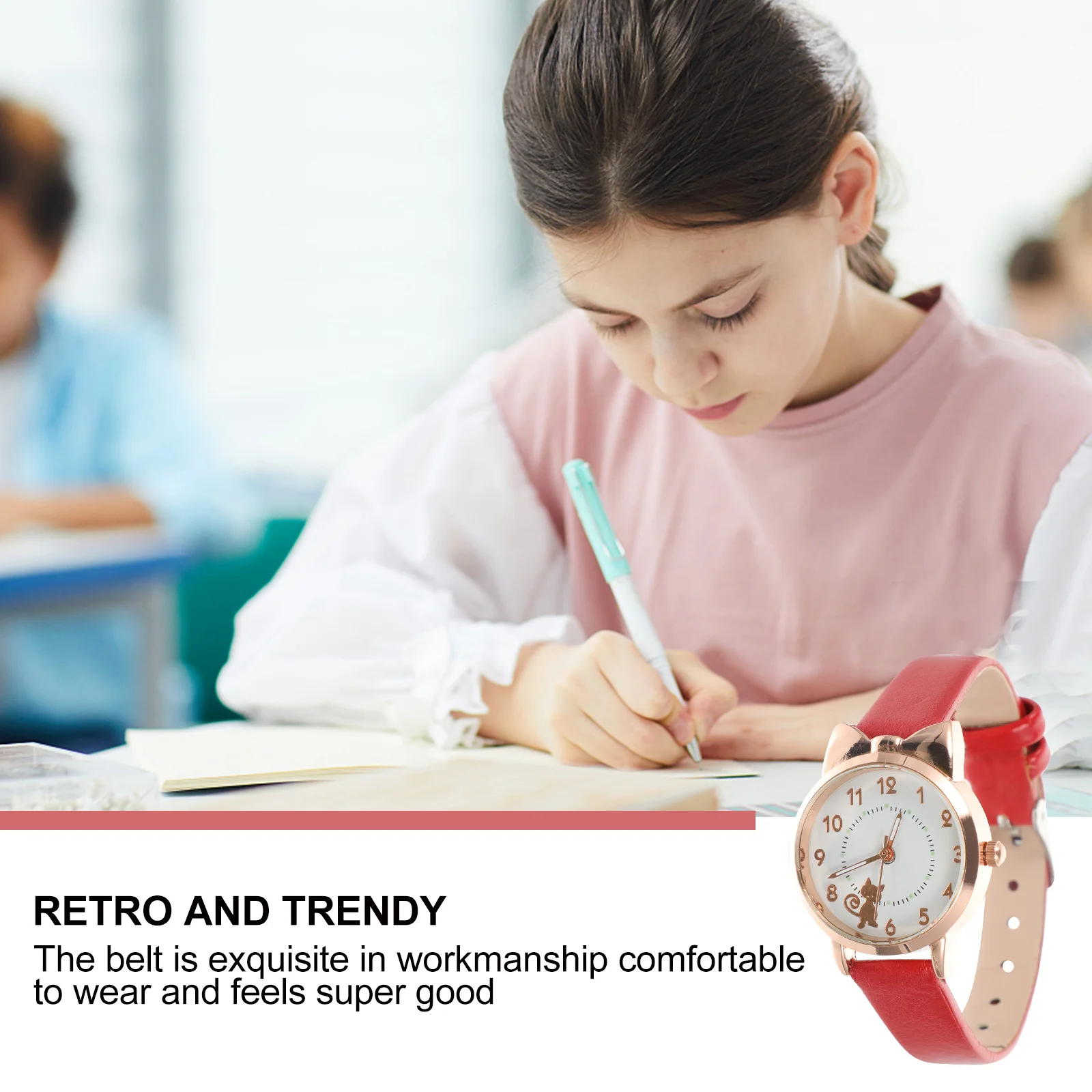 1 قطعة ساعة مضيئة للطلاب مادة عالية الجودة حركة كوارتز ساعة عصرية لحفظ الوقت بدقة كهدية عيد ميلاد #3