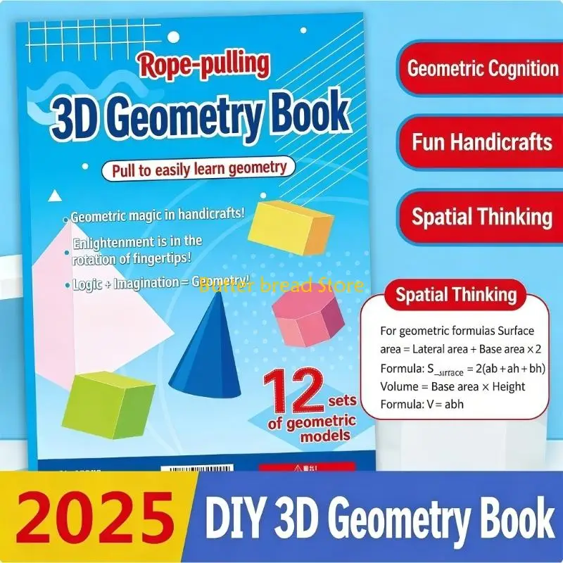 W89C Educational Pull Out Geometry Book Hand On Math Teaching Tool For Children