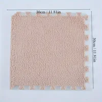 Soft Plush Puzzle Mat BPA-free Interlocking Foam Living Room Rug Warm Non-slip Washable Floor Protector Home Decor Mat 6