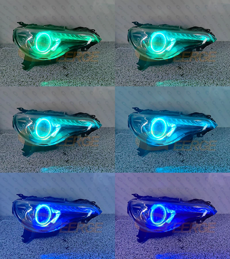 For Subaru BRZ Toyota GT 86 FT-86 Scion FRS RF Remote BT App Multi-Color Ultra Bright RGB LED Angel Eyes Kit Halo Rings Light