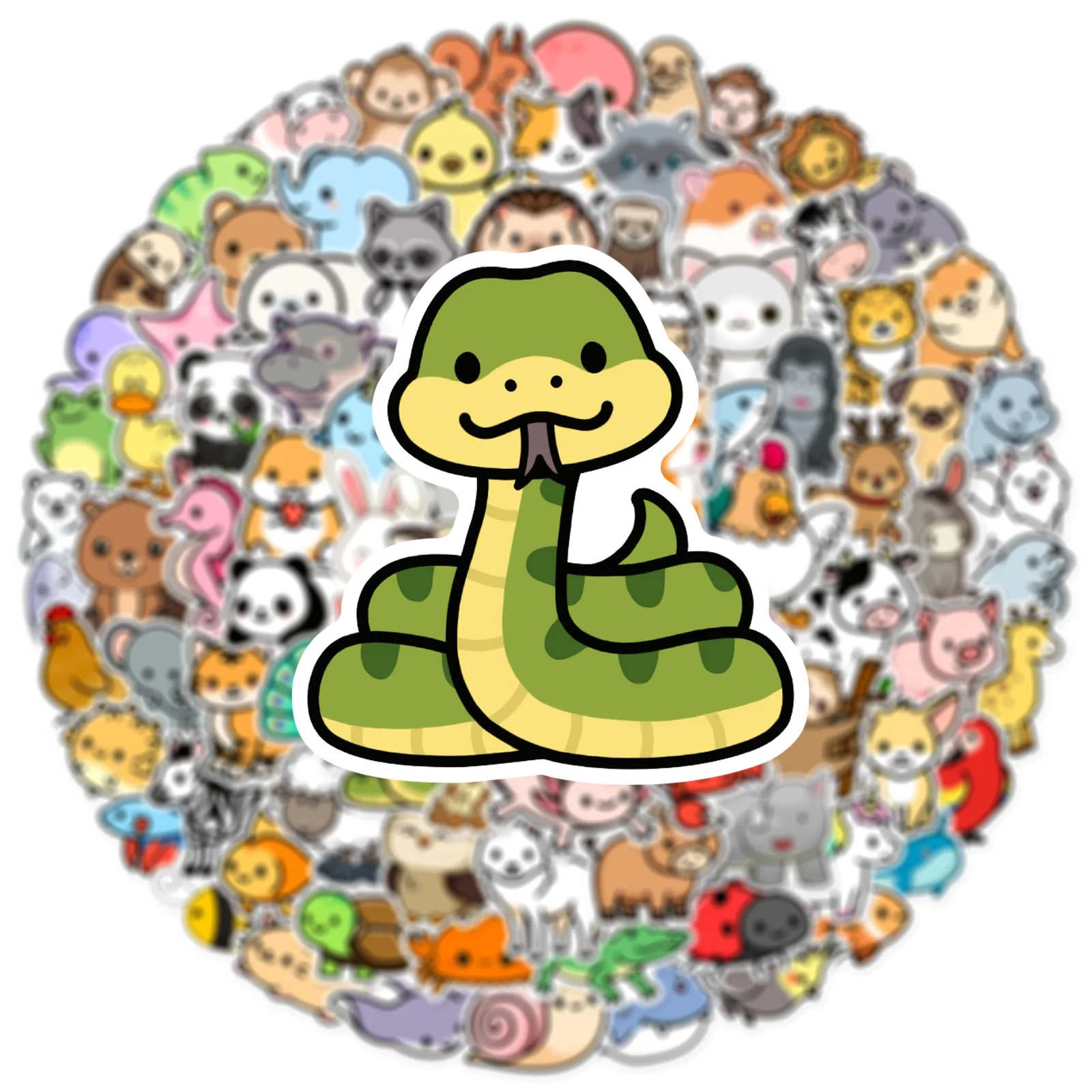 100 Stück niedliche Tier-Graffiti-Aufkleber, Kawaii-Cartoon-Aufkleber, Kinderspielzeug, Laptop, DIY, Sammelalbum, Koffer, Telefon, Autoaufkleber, Geschenk