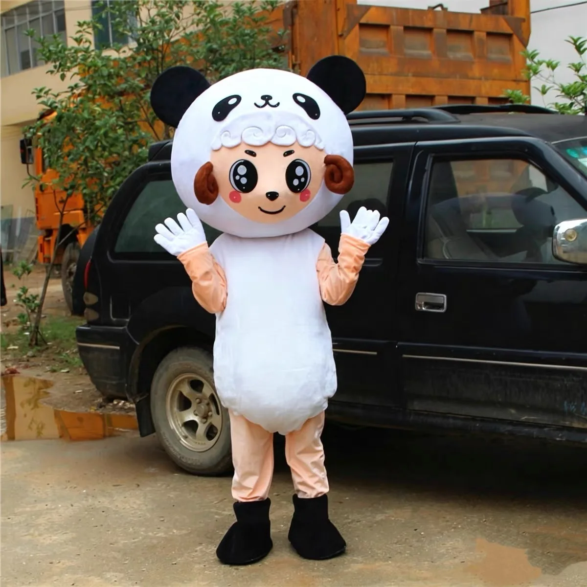 

New Adult Halloween Christmas Lovely Sheep Mascotte Fancy Dress Cartoon Mascot Costume Plush Fancy Dress Mascot Costume