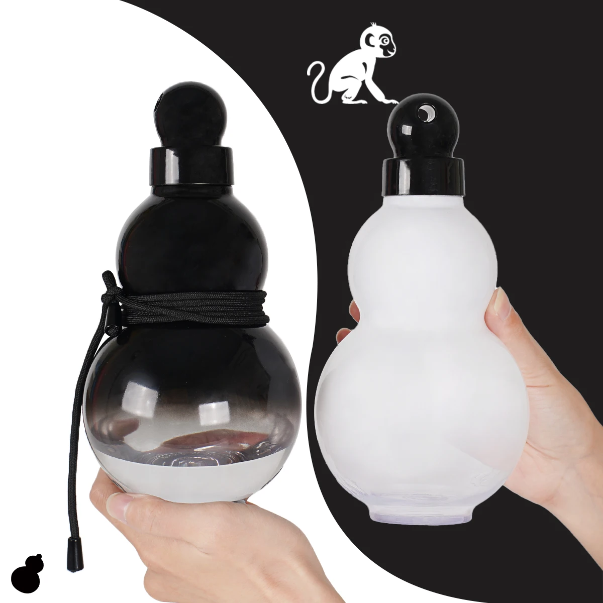 950ML Gourd Shaped Sports Water Bottle Trendy and Stylish Plastic Drink bottle with Carry Strap for hiking camp