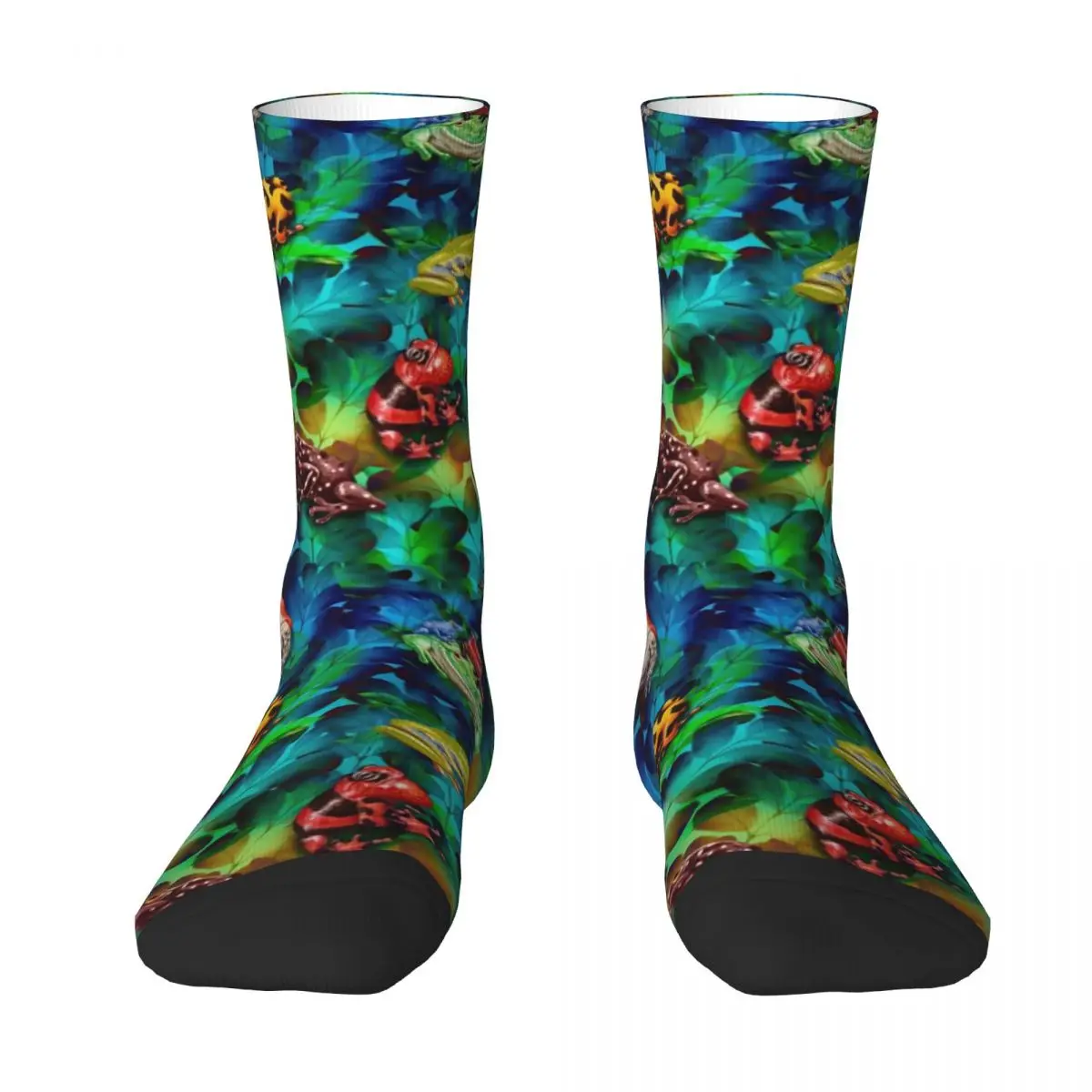 Colorful Frog Art Socks Winter Cute Frogs Trending Animal Stockings Retro Female Quality Socks Printed Climbing Non Slip Socks