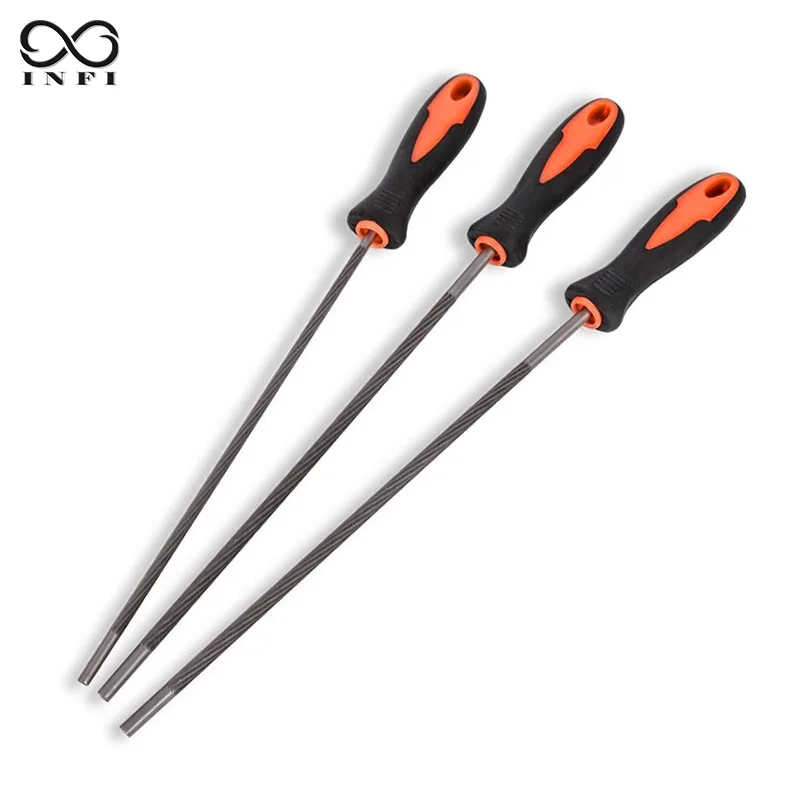 

3pcs High Carbon Steel Manual Chainsaw Sharpening File Set, High-Strength Steel, Multiple Sizes (4.0mm, 4.8mm, 5.0mm)
