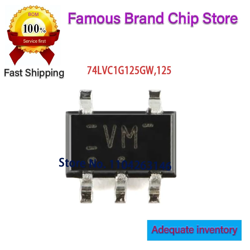 VM New and Original Chip IC SOT353 74LVC1G125GW,125 74LVC1G125GW 20~100PCS  74LVC1G125G 74LVC1G125 74125