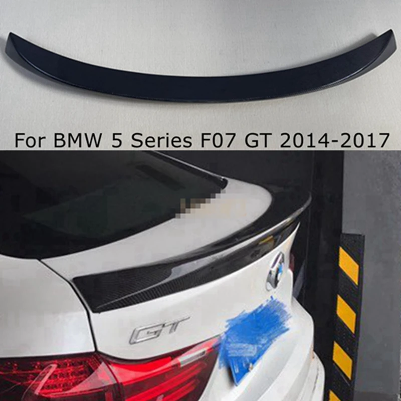 For BMW 5 Series GT F07 2014-2017 AC Style Carbon Fiber Rear Spoiler Trunk Wing FRP Glossy Black Forged Carbon