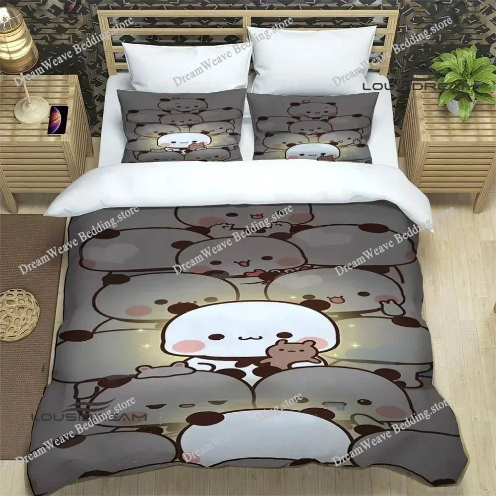 Cute Cartoon Bear Printed Bedding Sets Exquisite Bed Supplies Set Duvet Cover Bed Comforter Set Bedding Set Luxury Birthday Gift