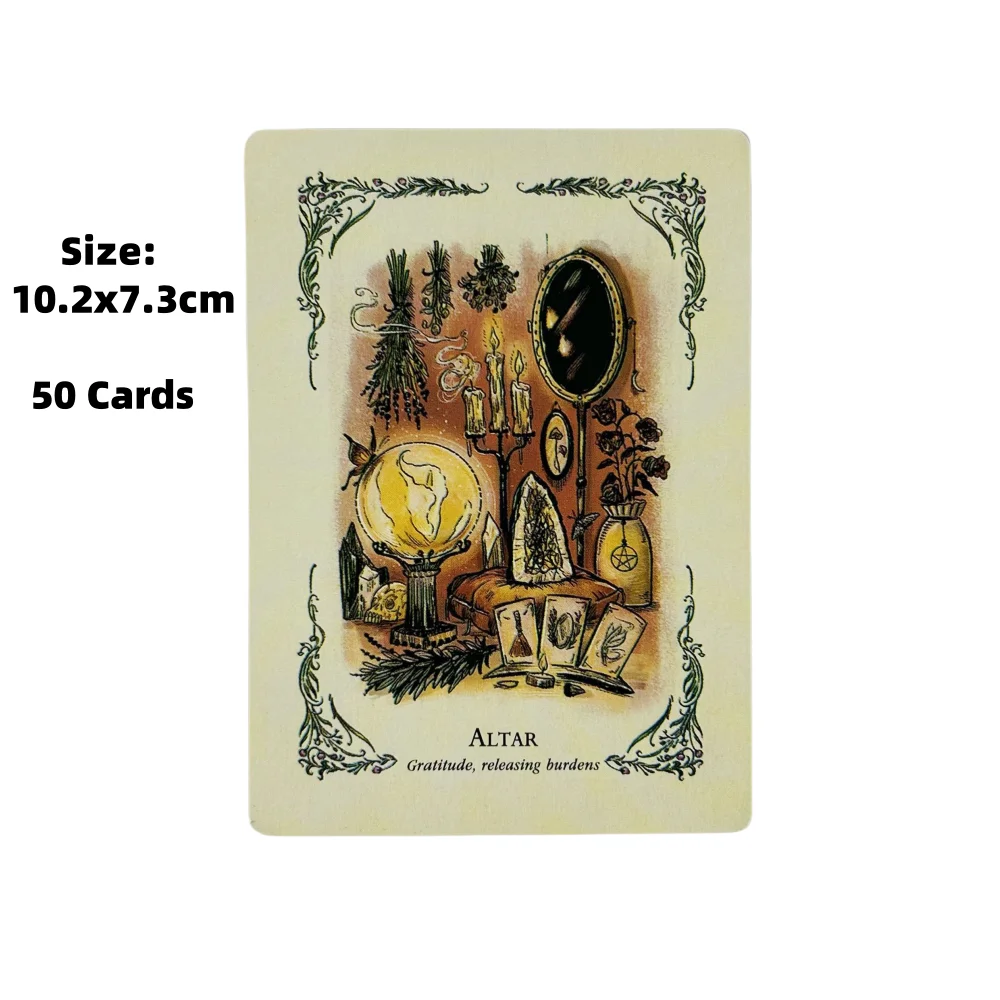 The Green Witch's Oracle Deck Cards A 50 English Visions Divination Edition Deck Borad Games Tarot For Party Playing