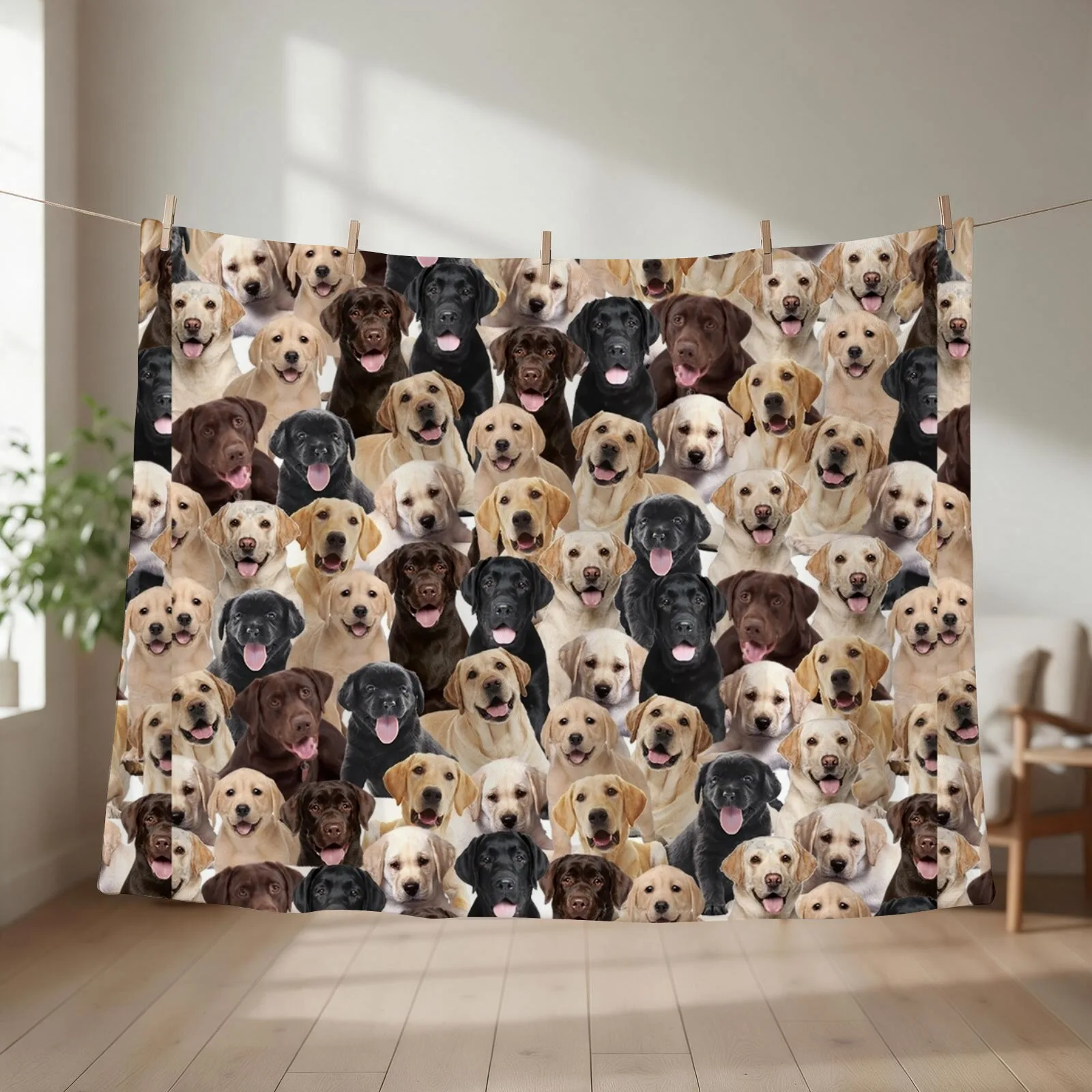 Labrador Throw Blanket Flannel Fabric Blankets For Sofas Soft Beds Single Blankets