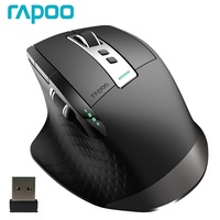 Rapoo MT750L Multi-mode Rechargeable Wireless Mouse Ergonomic 3200 DPI Bluetooth Mouse Easy-Switch Up to 4 Devices