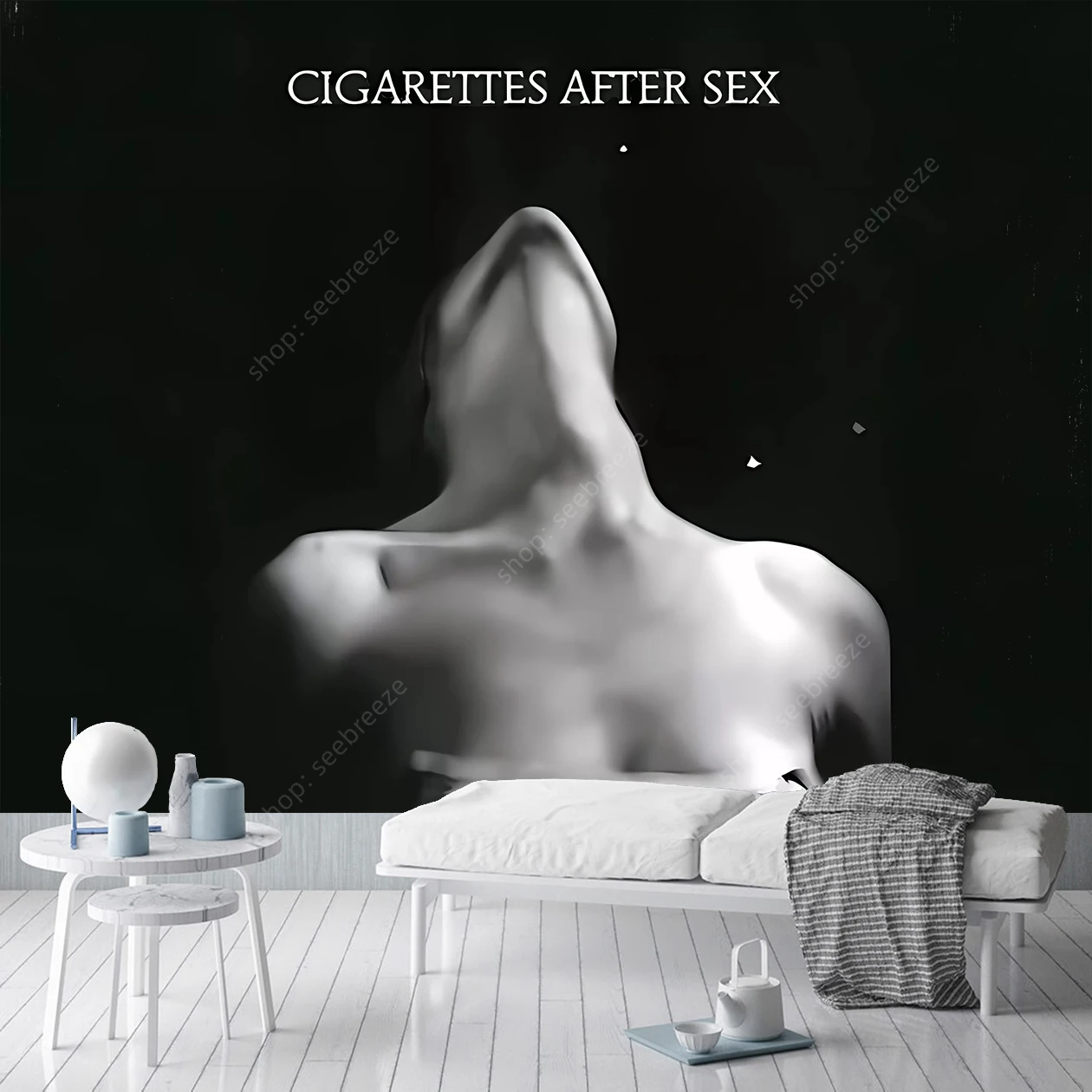 CIGARETTES AFTER SEX Elegant Abstract Monochrome Tapestry Bohemian Wall Art for Living Room Bedroom Office Premium Home Decor