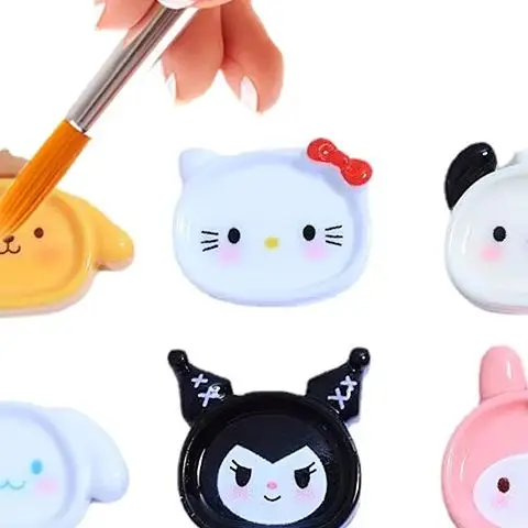 

5Pcs Portable Sanrio Kuromi Cinnamoroll Elements Resin Paint Palette Mini Tone Nail Tools Art Supplies Decorative Accessories