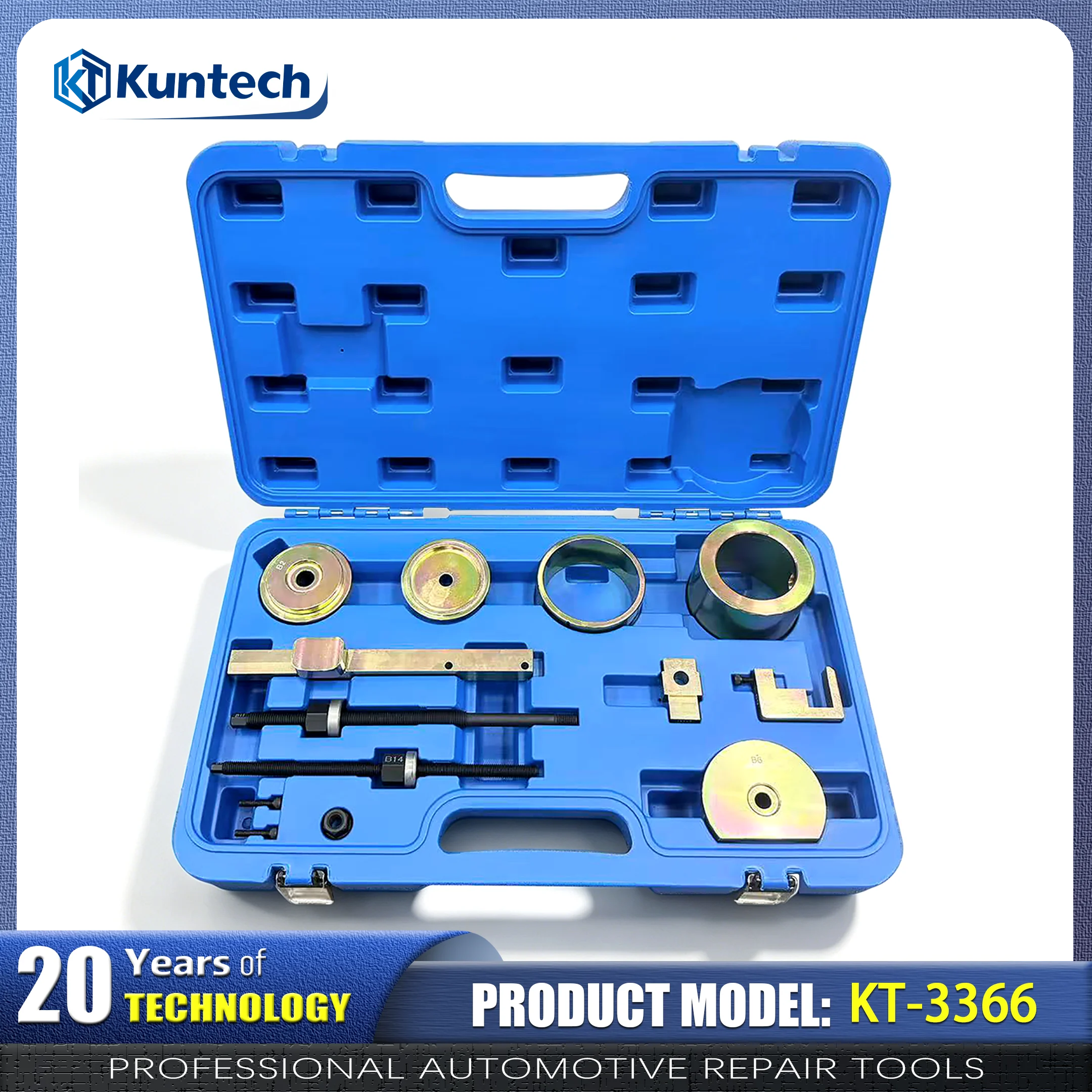 Professional Heavy Duty Subframe Bushing Press Tool Kit KT-3366 for VW Audi Front Engine Subframe, Bushing Remover Installer