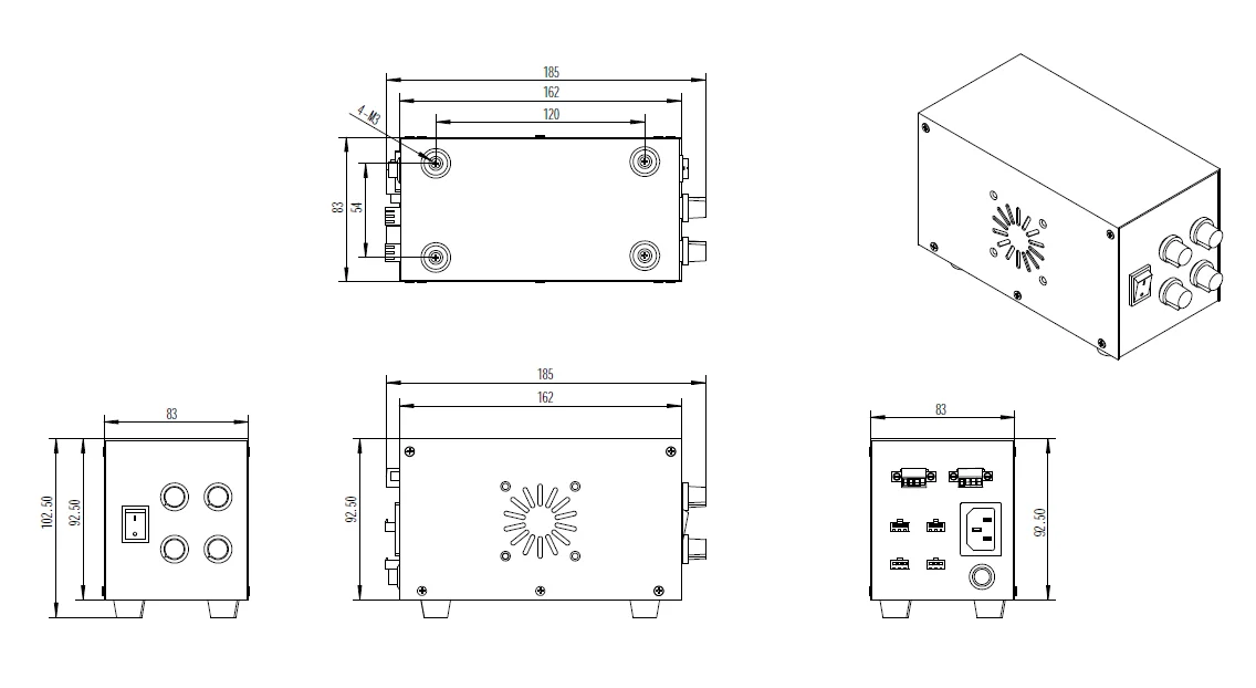 Manually simulate the four-way belt trigger machine vision light source controller brightness regulator