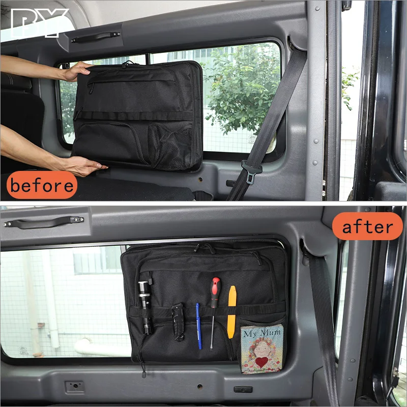 For Land Rover Defender 90 110 2004-2018 Trunk Right Side Storage Bag Multi-Pockets Cargo Bag Stowing Tidying Accessories