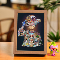 LEDAnime Figure One Piece Light Painting Photo Frame Zoro Luffy Led Night Light Birthday Bedroom Decor Christmas Gifts Moon Lamp