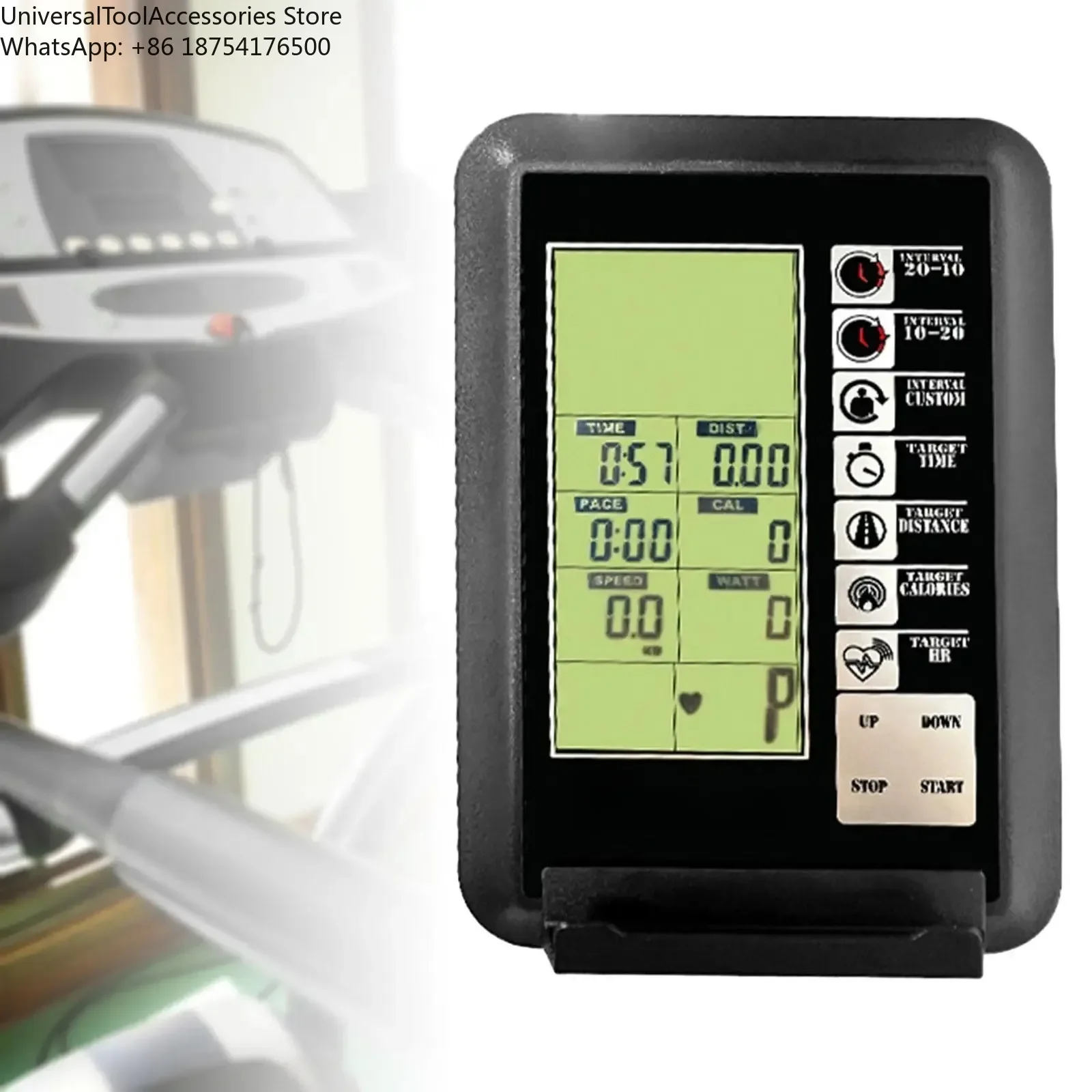 Air Bike Computer with LCD Screen Exercise Machine for Workout Treadmills - Tracks Watts And Time Data for Bicycle Fitness