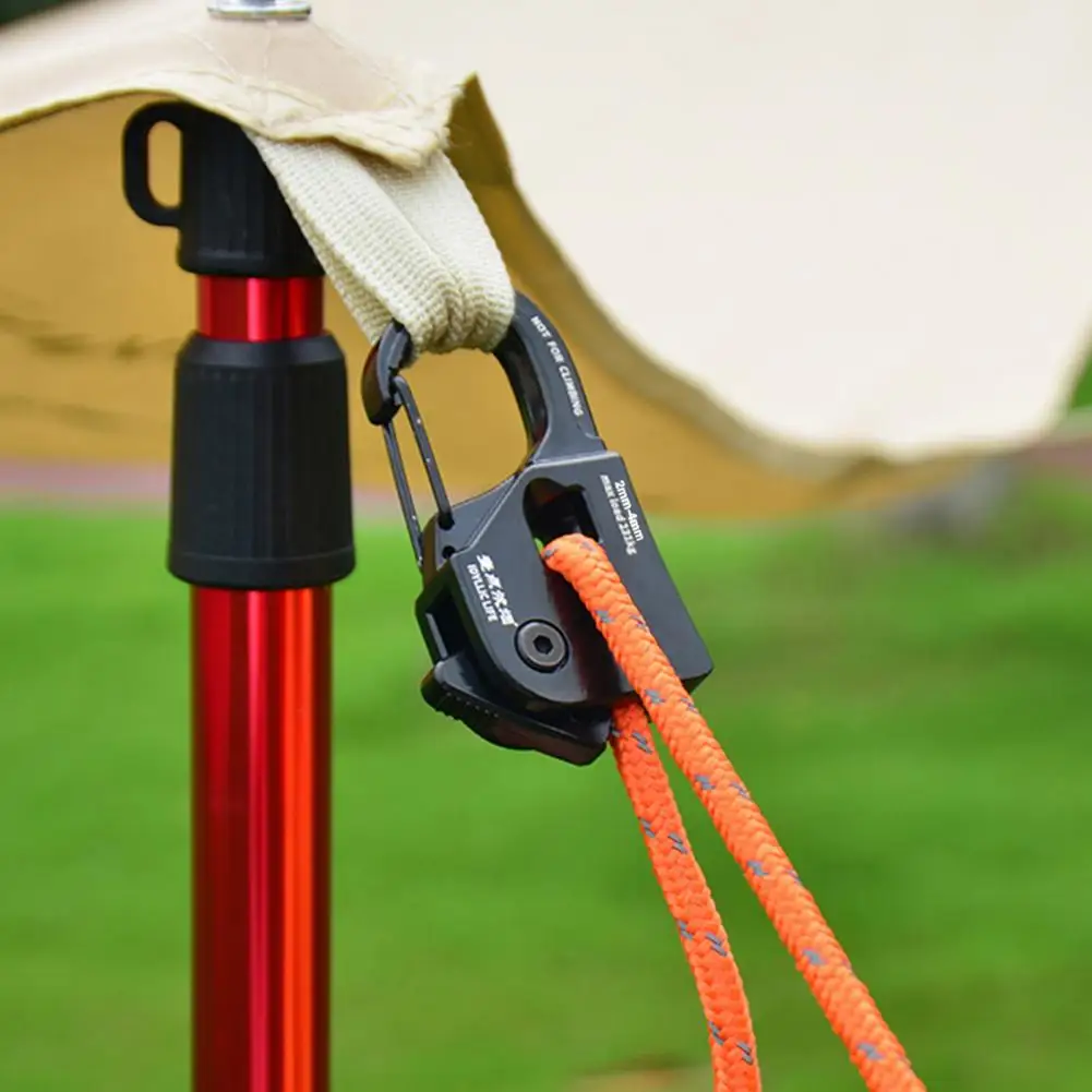 Easy-to-use Rope Adjuster Durable Tent Rope Tensioner Core Lanyard Adjuster for Camping Gear Strong Load-bearing Portable