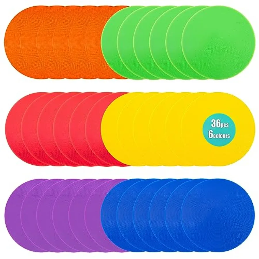 

Spot Markers 4.72 Inch 9 Inch Non Slip Rubber Floor Markers Flat Field Cones Poly Dots for Soccer Basketball Sports Speed Agili