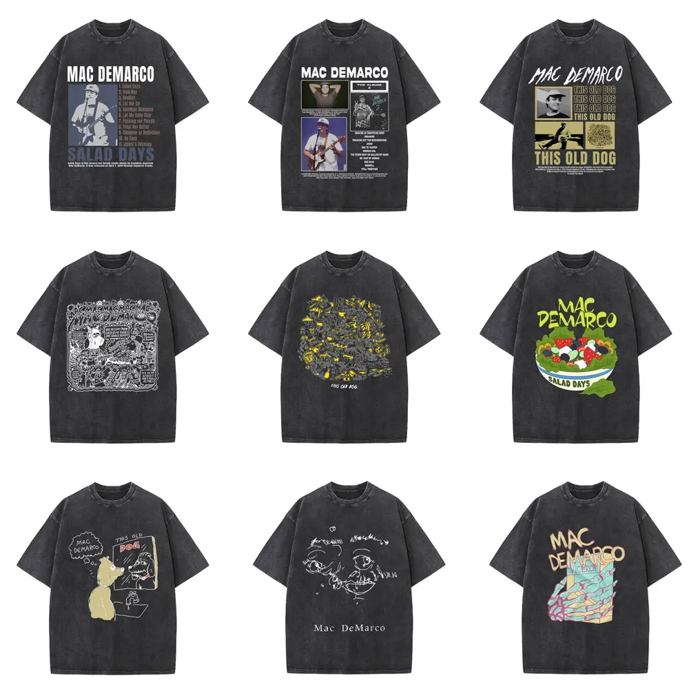 

Washed Vintage Mac Demarco Merch T Shirt Men Women Casual Retro Cotton T Shirts Men's Fashion Oversized T-shirts Male Streetwear