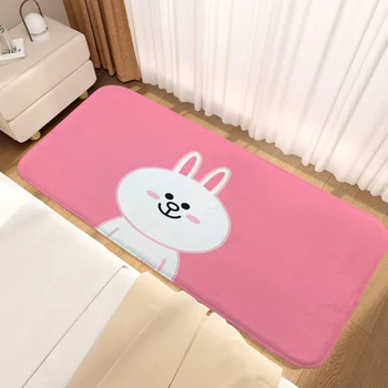 다크 브라운 베어 코니 토끼 도어매트, 야외 집 입구 매트, 복도 바닥 침실 러그, 욕실 카펫, 홈 액세서리 