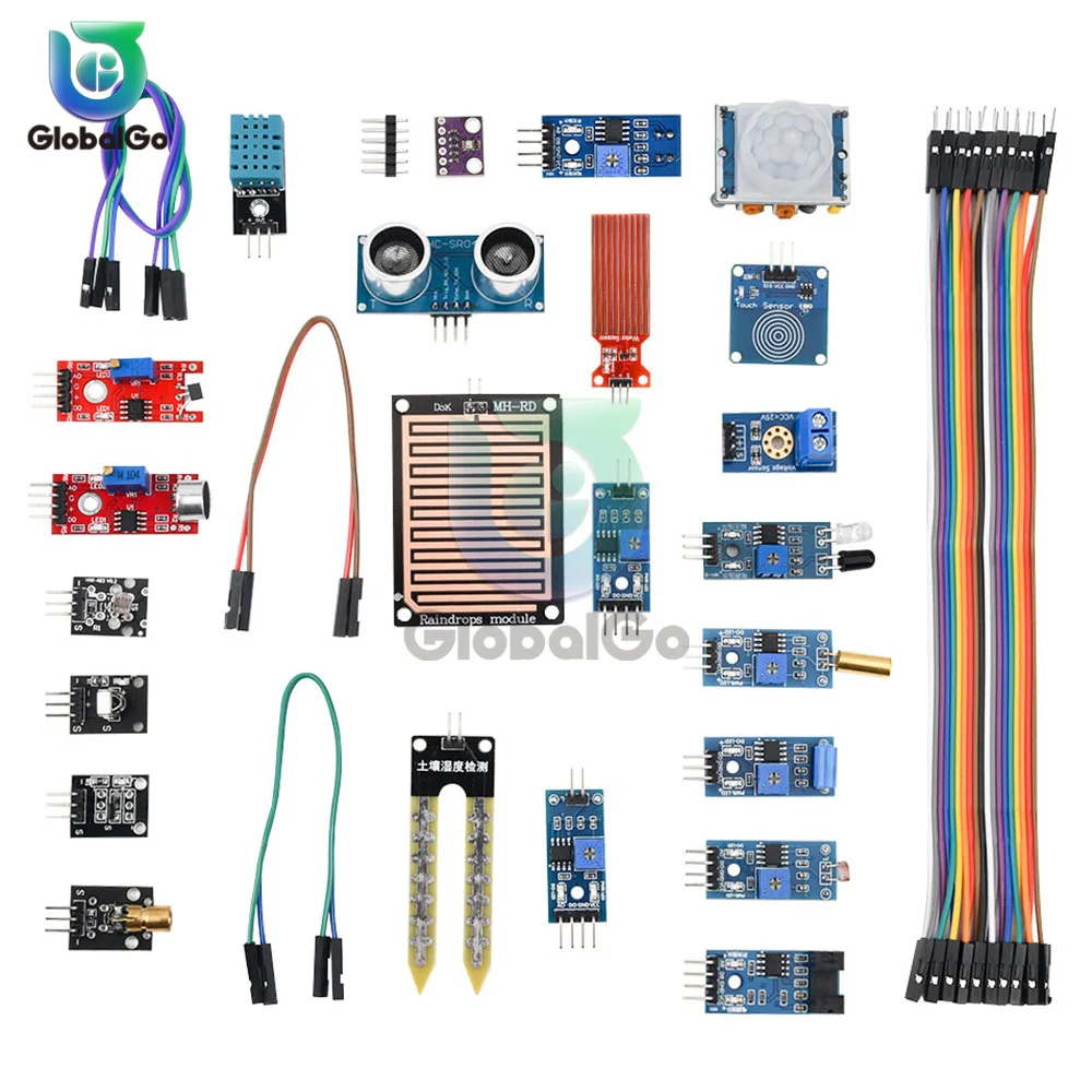 22-in-1 Sensor Module Kits Beginner Learning Starter Kit for Arduino Robot Sensor Kit