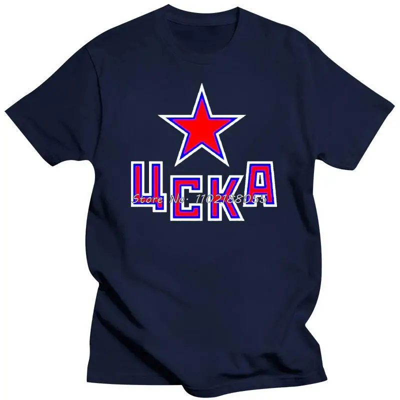 New HC CSKA Moscow KHL Russian Professional Hockey RED T-Shirt Harajuku Streetwear  Men Cotton Tshirt Tees